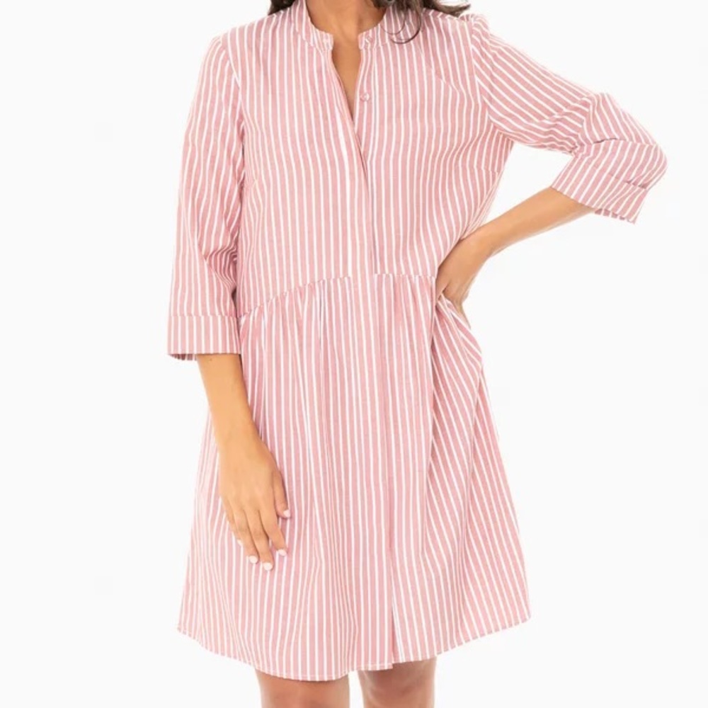 NWT Tuckernuck Red Striped Royal Shirt Dress, XS